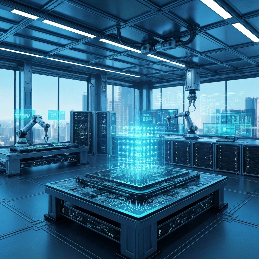 futuristic technology lab